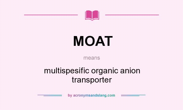 What does MOAT mean? It stands for multispesific organic anion transporter