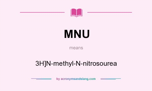 What does MNU mean? It stands for 3H]N-methyl-N-nitrosourea