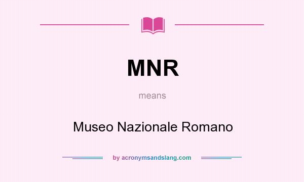 What does MNR mean? It stands for Museo Nazionale Romano