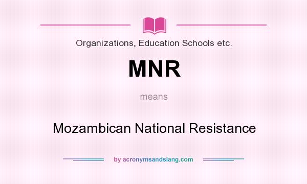 What does MNR mean? It stands for Mozambican National Resistance