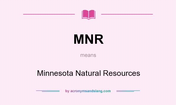 What does MNR mean? It stands for Minnesota Natural Resources
