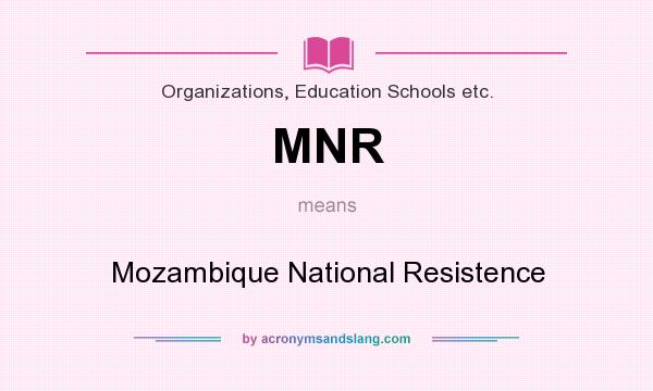 What does MNR mean? It stands for Mozambique National Resistence