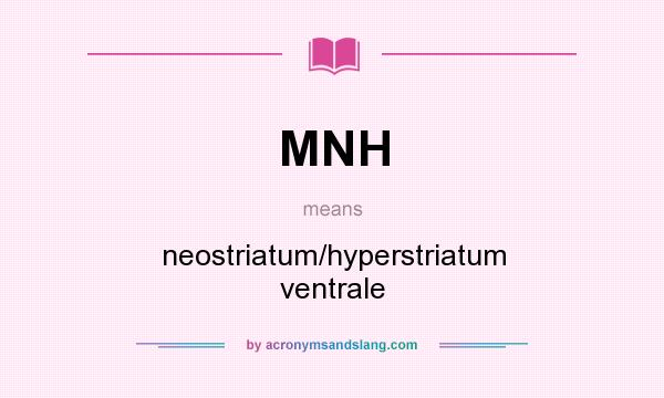 What does MNH mean? It stands for neostriatum/hyperstriatum ventrale