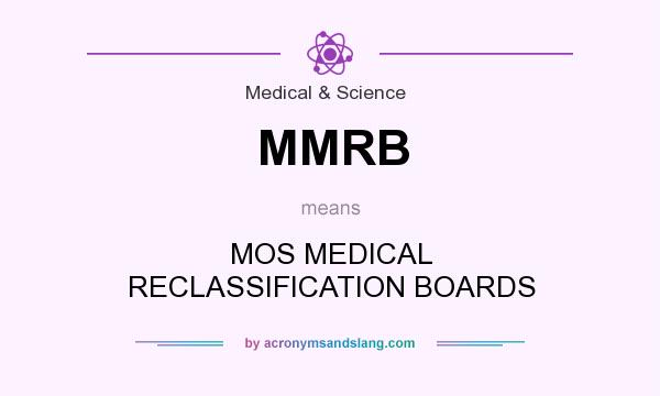 What does MMRB mean? It stands for MOS MEDICAL RECLASSIFICATION BOARDS