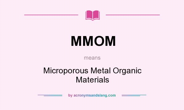 What does MMOM mean? It stands for Microporous Metal Organic Materials
