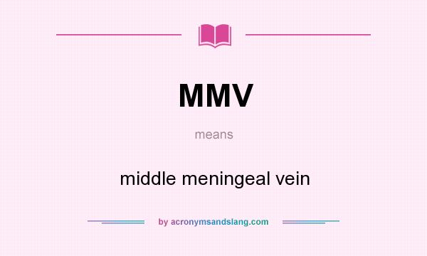 What does MMV mean? It stands for middle meningeal vein