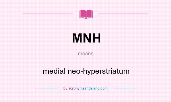 What does MNH mean? It stands for medial neo-hyperstriatum