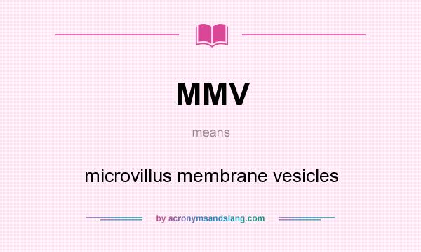 What does MMV mean? It stands for microvillus membrane vesicles