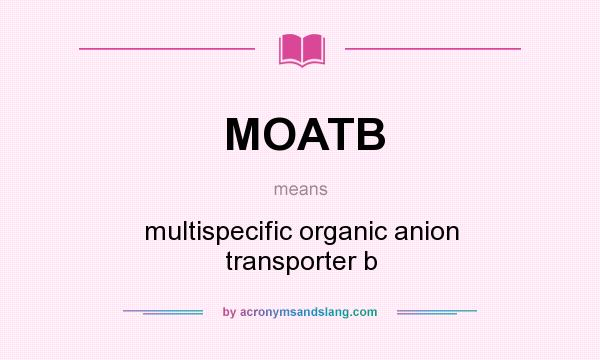 What does MOATB mean? It stands for multispecific organic anion transporter b