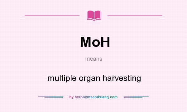 What does MoH mean? It stands for multiple organ harvesting