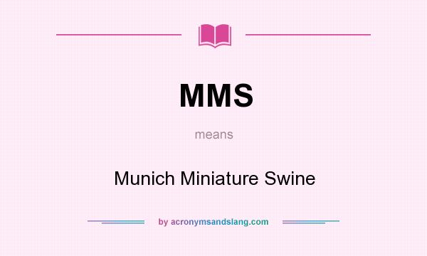 What does MMS mean? It stands for Munich Miniature Swine
