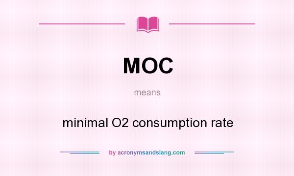 What does MOC mean? It stands for minimal O2 consumption rate