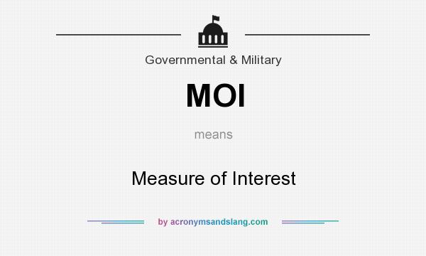What does MOI mean? It stands for Measure of Interest