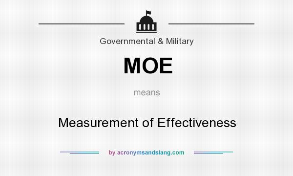What does MOE mean? It stands for Measurement of Effectiveness