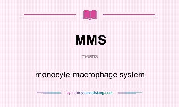 What does MMS mean? It stands for monocyte-macrophage system