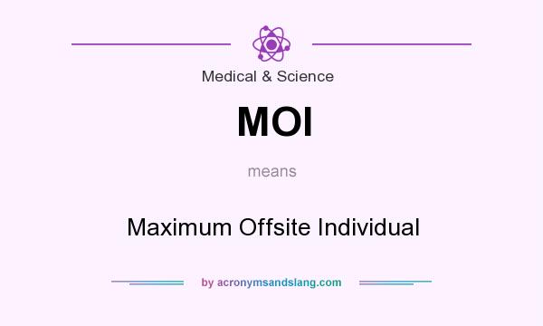 What does MOI mean? It stands for Maximum Offsite Individual