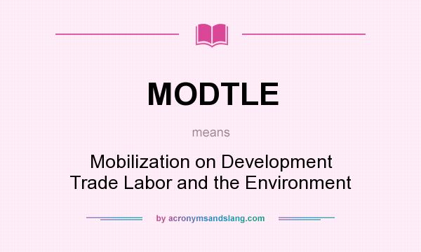 What does MODTLE mean? It stands for Mobilization on Development Trade Labor and the Environment