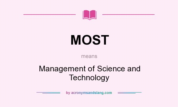 What does MOST mean? It stands for Management of Science and Technology