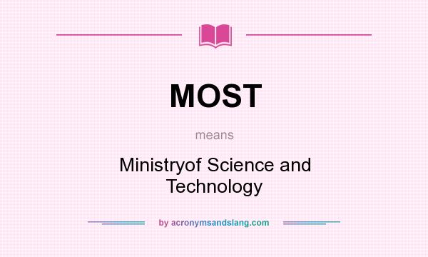 What does MOST mean? It stands for Ministryof Science and Technology