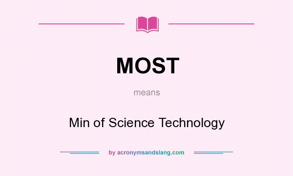 What does MOST mean? It stands for Min of Science Technology