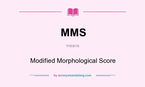 What does MMS mean? It stands for Modified Morphological Score