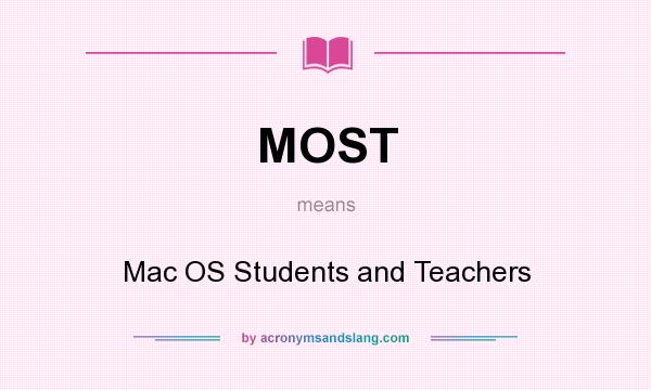 What does MOST mean? It stands for Mac OS Students and Teachers