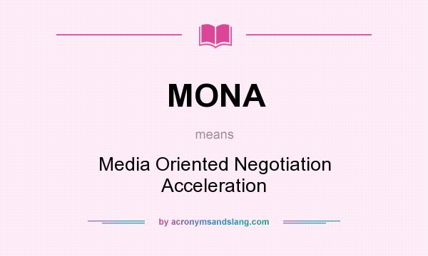What does MONA mean? It stands for Media Oriented Negotiation Acceleration