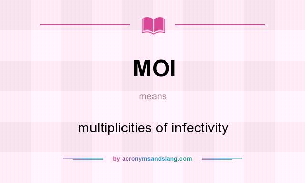 What does MOI mean? It stands for multiplicities of infectivity