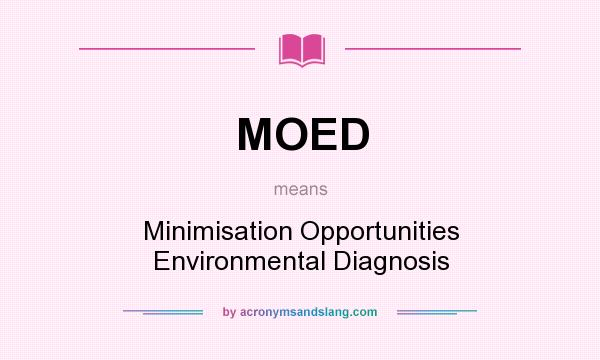 What does MOED mean? It stands for Minimisation Opportunities Environmental Diagnosis