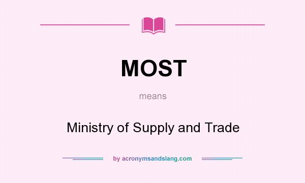 What does MOST mean? It stands for Ministry of Supply and Trade