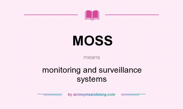 What does MOSS mean? It stands for monitoring and surveillance systems