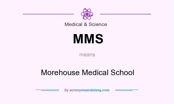 What does MMS mean? It stands for Morehouse Medical School