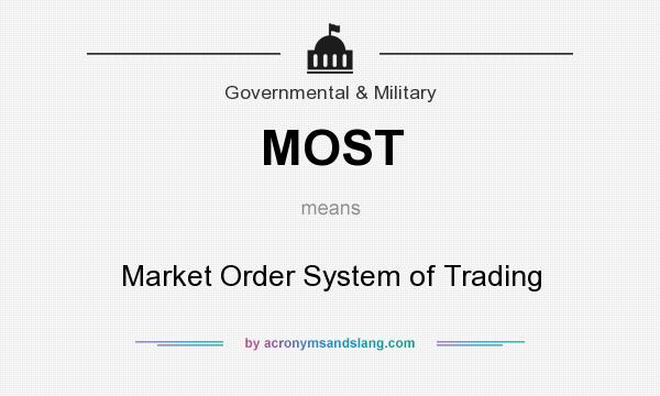What does MOST mean? It stands for Market Order System of Trading