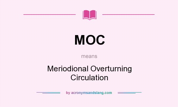What does MOC mean? It stands for Meriodional Overturning Circulation