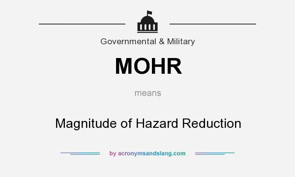 What does MOHR mean? It stands for Magnitude of Hazard Reduction