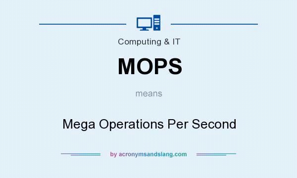 What does MOPS mean? It stands for Mega Operations Per Second