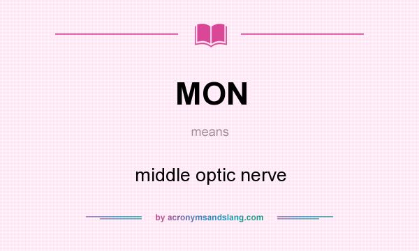 What does MON mean? It stands for middle optic nerve