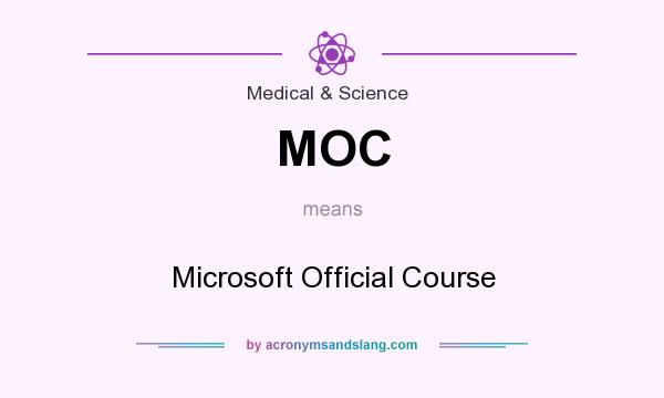 What does MOC mean? It stands for Microsoft Official Course