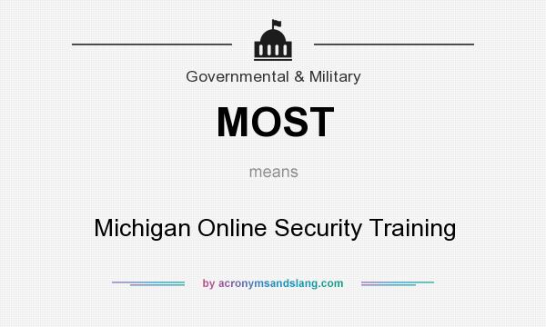 What does MOST mean? It stands for Michigan Online Security Training