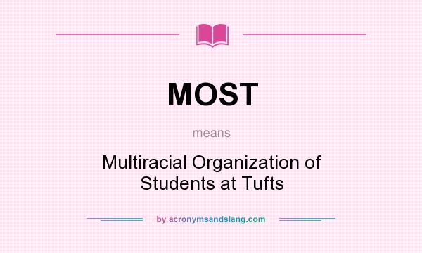 What does MOST mean? It stands for Multiracial Organization of Students at Tufts