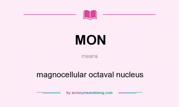 What does MON mean? It stands for magnocellular octaval nucleus