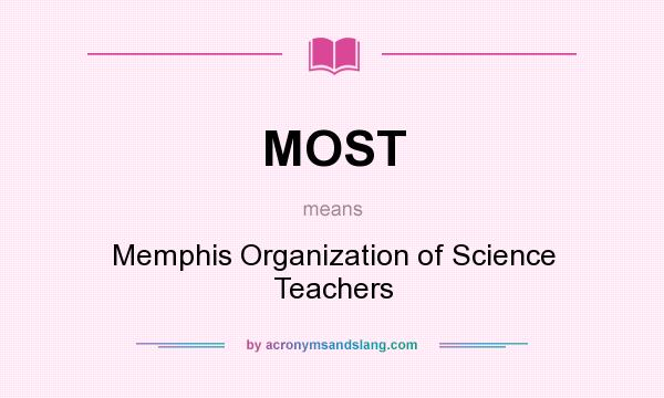 What does MOST mean? It stands for Memphis Organization of Science Teachers