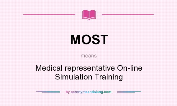 What does MOST mean? It stands for Medical representative On-line Simulation Training