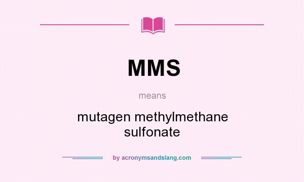 What does MMS mean? It stands for mutagen methylmethane sulfonate