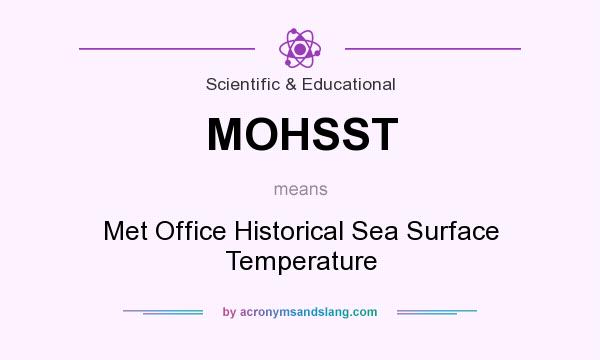 What does MOHSST mean? It stands for Met Office Historical Sea Surface Temperature