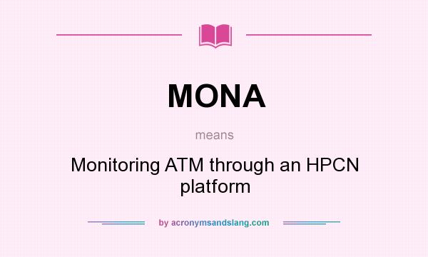 What does MONA mean? It stands for Monitoring ATM through an HPCN platform