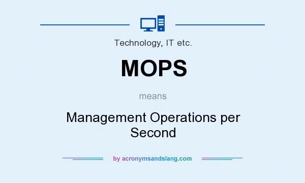 What does MOPS mean? It stands for Management Operations per Second