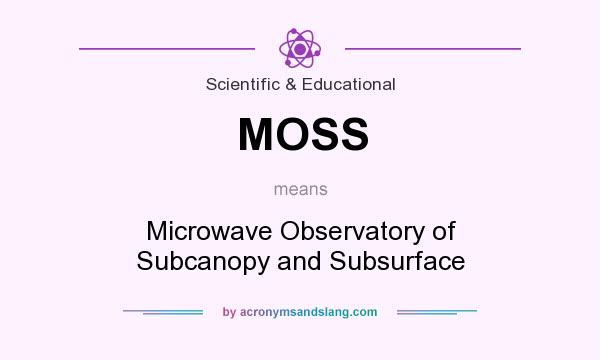 What does MOSS mean? It stands for Microwave Observatory of Subcanopy and Subsurface