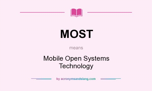 What does MOST mean? It stands for Mobile Open Systems Technology