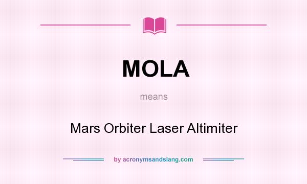 What does MOLA mean? It stands for Mars Orbiter Laser Altimiter